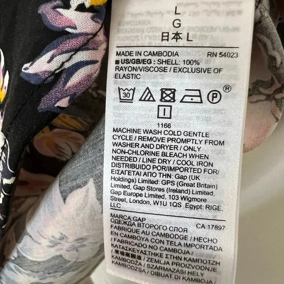 Gap Cami Dress black floral size Large New - Picture 10 of 11